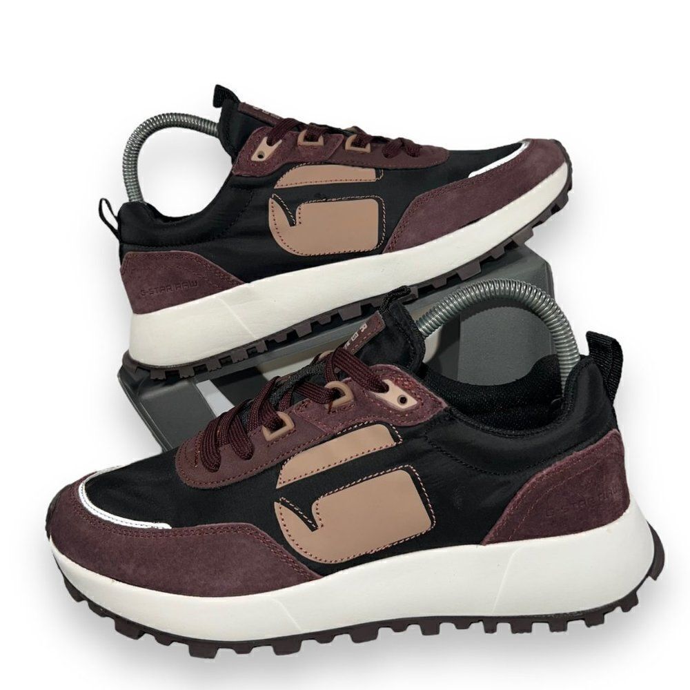 G-Star Raw Theq Run Casual‎ Suede Sneakers Burgundy / Black Women's 8